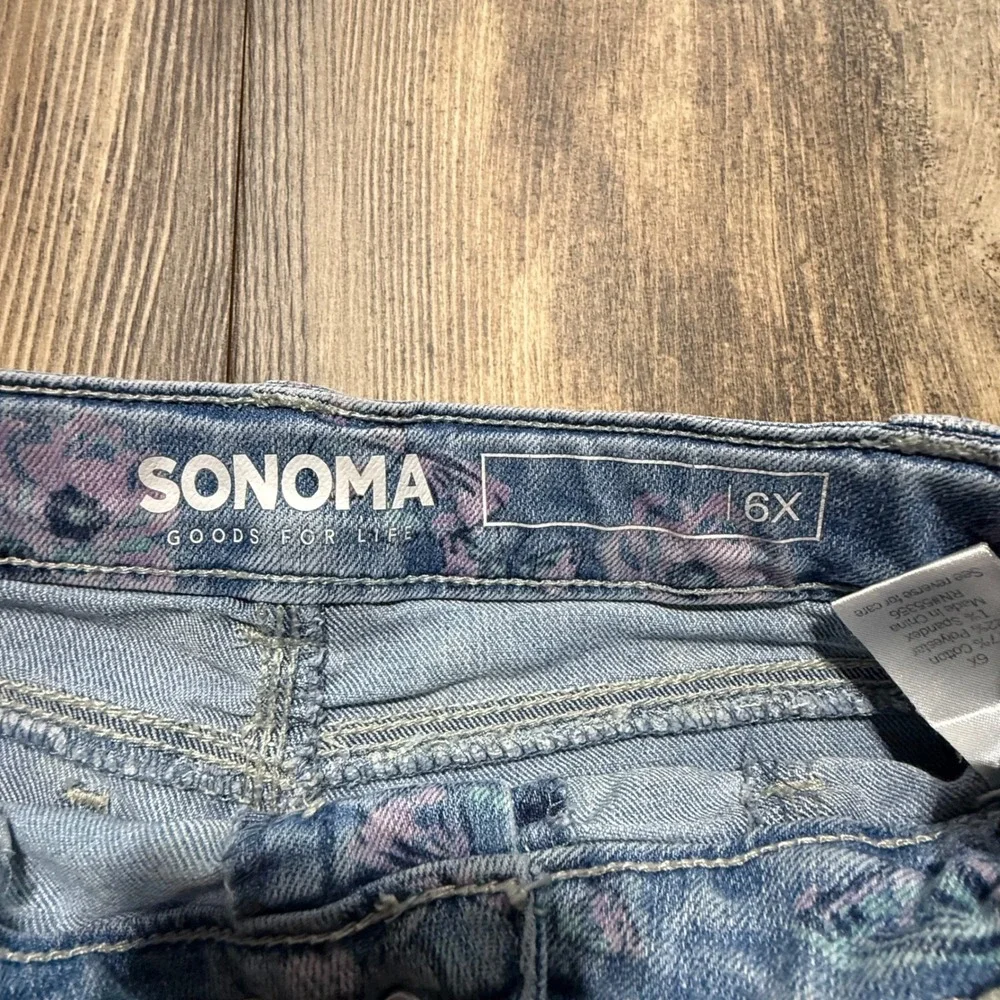 Cottagecore Sonoma Denim Shorts Blue Butterfly Floral Playwear Kids 6X
